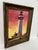 Contemporary Painting of a Lighthouse. Nice composition with pink and gray hues. Housed in a thick mid century driftwood...