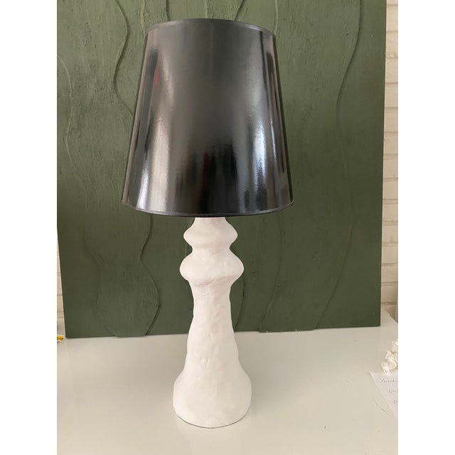 Contemporary Organic Handmade Plaster Lamp For Sale - Image 3 of 3