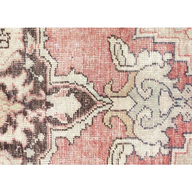 1960s Turkish Oushak Rug. Handwoven with wool on wool foundation in the Oushak region of Western Turkey. The Anatolian...