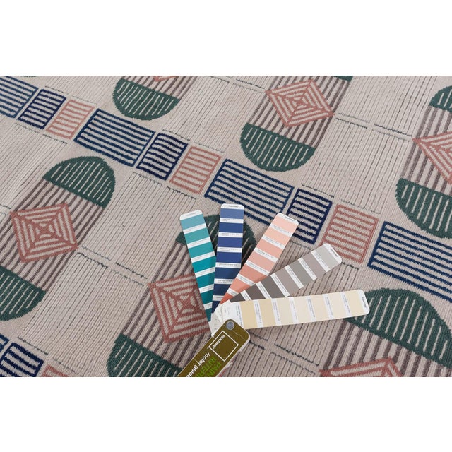 Modern Capsule Rug by Doris Leslie Blau Size: 14'1" × 18'2" (429 × 553 cm) A contemporary, bold, geometric, hand-knotted...