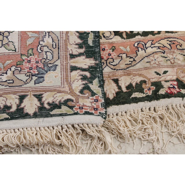 Fine Quality Silk Green & Multicolor Approx. 14 X 10 Rug For Sale - Image 16 of 16