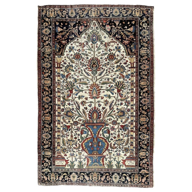 Antique Persian Ferahan Sarouk Blooming Tree of Life Rug, 4.1 x 6.4 For Sale - Image 13 of 13