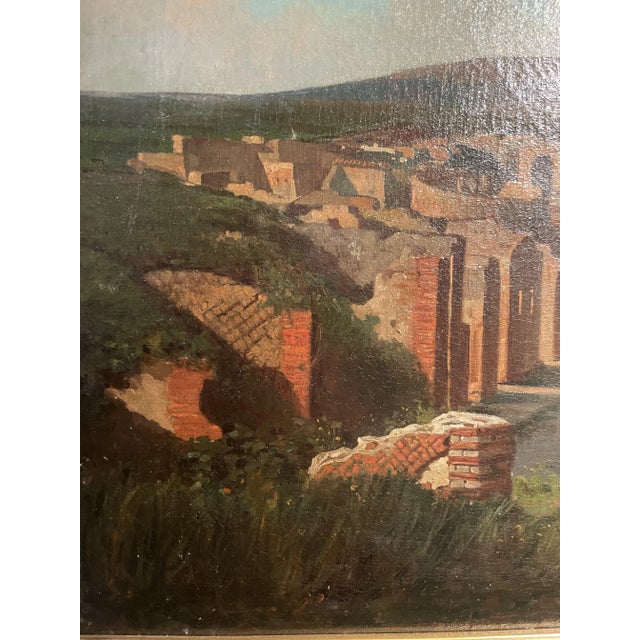 Alessandro La Volpe, View of Pompeii, Oil on Canvas, 1800s, Framed For Sale - Image 5 of 9