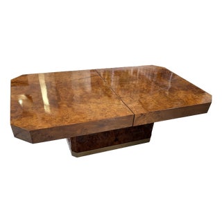 Vintage French Coffee Table in Elm Burl Wood, 1970 For Sale