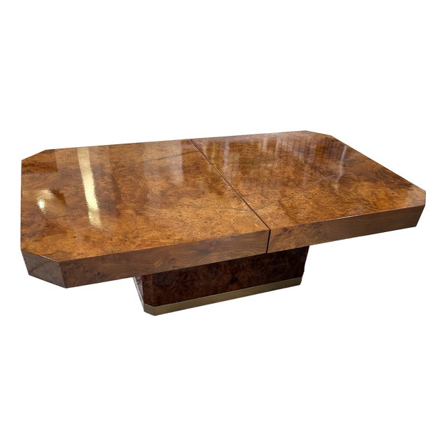 Vintage French Coffee Table in Elm Burl Wood, 1970 For Sale