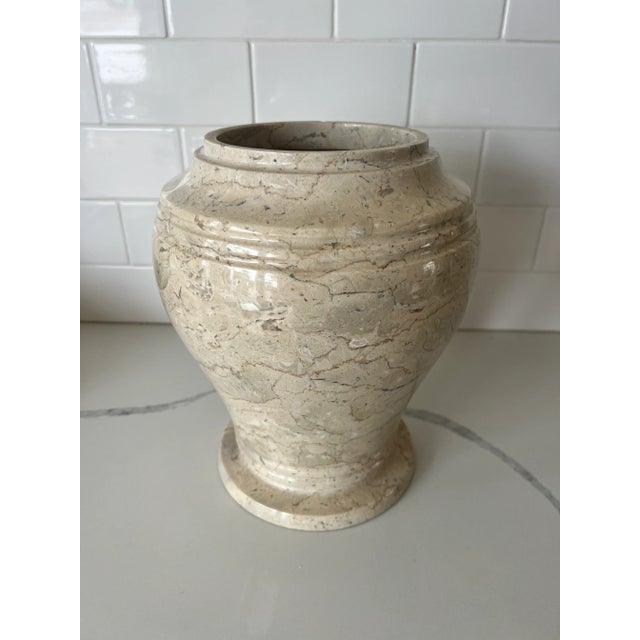 Vintage Polished Marble Urn With Lid For Sale - Image 4 of 8