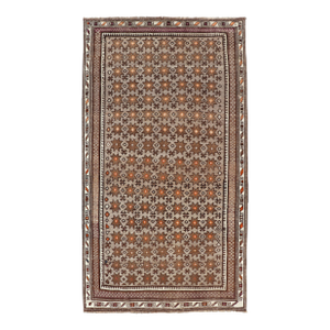 Antique Baluch Tribal Rug With Allover Geometric Diamond Design on a Grey Ground 4'4 X 8'1
