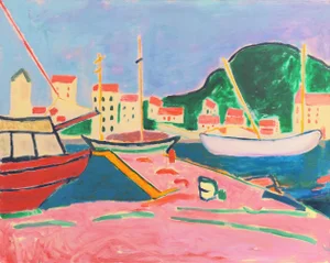 'Port De Vendres', a Large and Lyrical, Post-Impressionist View of This Picturesque Harbor on the Côte Vermeille in the South of France