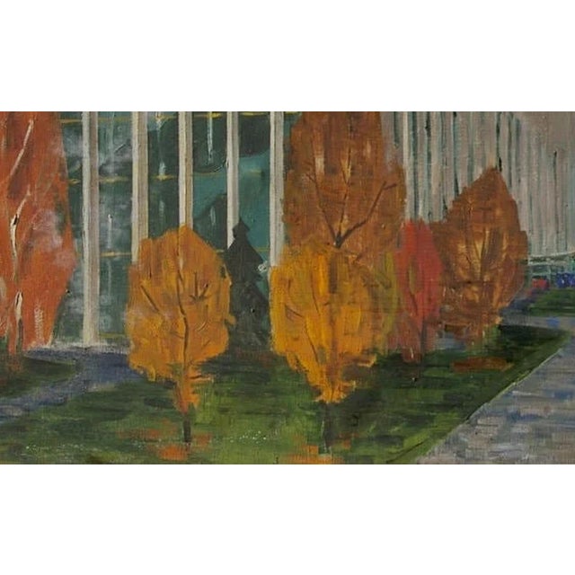 Moscow Landscape Antique Oil Painting Original Soviet Art Ukrainian Artist Sandyrev I. 80-130 1970s For Sale - Image 4 of 6