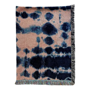 Rousseau Rose Inkblot Abstract Pattern Fringed Throw Blanket
