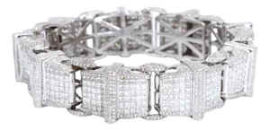 14k (585) White Gold 102.5 Grams Natural Diamond 14 Ct: Bracelet