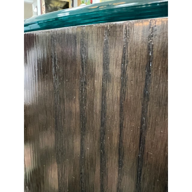 Contemporary Cylindrical Coffee Table With Glass Top For Sale - Image 9 of 9