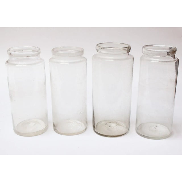 French Antique Blown Cylindrical Clear Glass Jar - Ten Available For Sale In New York - Image 6 of 13