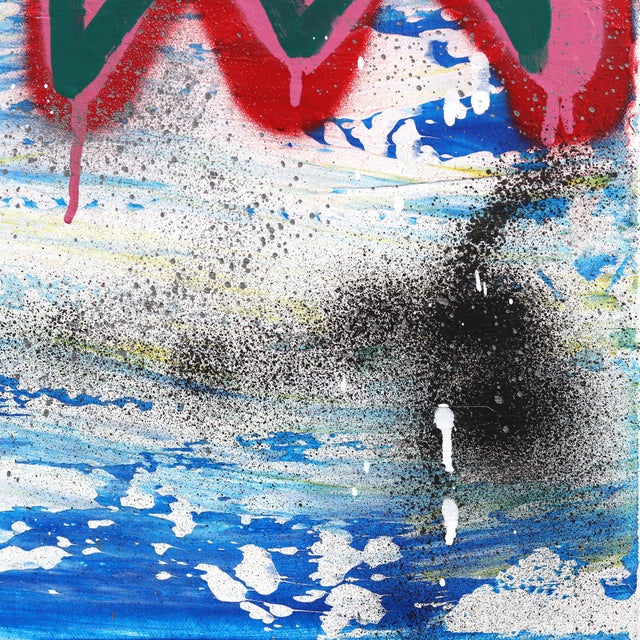 Amber Goldhammer's artwork "Chase Me" is an original acrylic and mixed-media painting on canvas measuring a striking 38"...