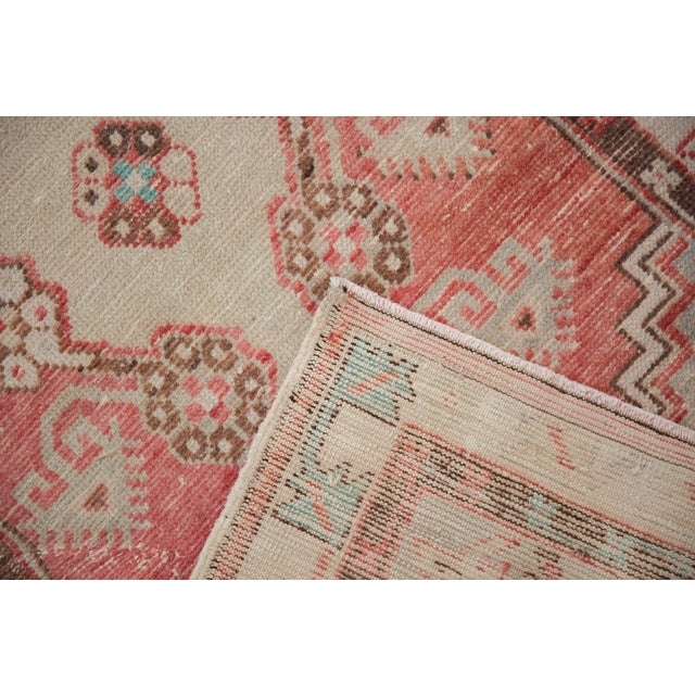 Old New House Vintage Distressed Oushak Rug Runner - 2'7" X 5'1" For Sale - Image 4 of 8