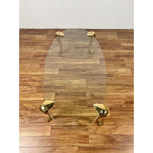 1950s 1950s Mid-Century Modern Maison Jansen Style Brass and Glass Coffee Table For Sale - Image 5 of 10