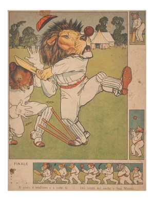 Unknown - Playing Lion - Original Lithograph on Paper - 19th Century