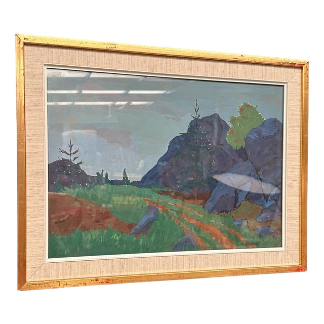 Willy Lindeberg, Landscape, 1950s, Gouache, Framed For Sale