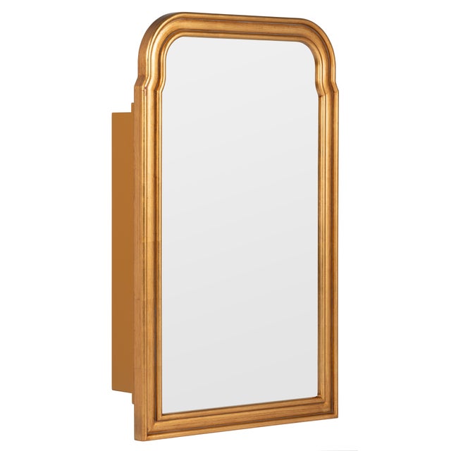 The Caitlin Wilson x Cooper Classics Laurent Medicine Cabinet features a warm gold resin frame with a generous 34" profile...
