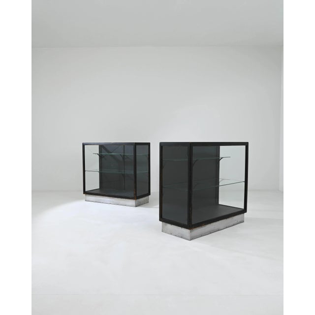 Black 20th Century French Wooden Vitrines, a Pair For Sale - Image 8 of 12