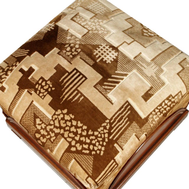 Art Deco Italian Walnut Lounge Chairs and Ottomans from Fortunate Depero, 1920s, Set of 4 For Sale - Image 9 of 17