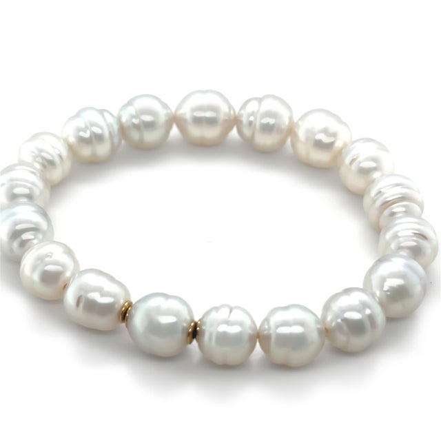 2020s Paspaley Australian South Sea Circle Pearl Diamond Bracelet 0.054ct 29.52g For Sale - Image 5 of 8