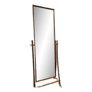 Hollywood Regency George Koch Sons Brass Bamboo Cheval Mirror