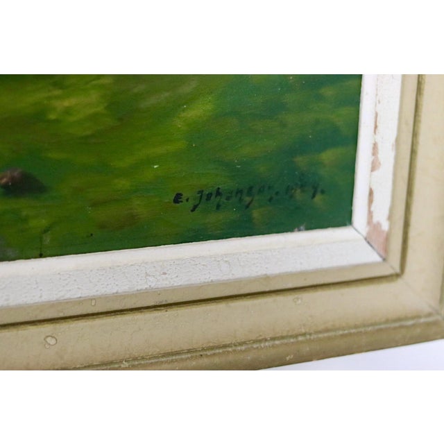 E Johansson, Large Landscape with Farmhouse, 1960s, Oil on Canvas, Framed For Sale - Image 5 of 11