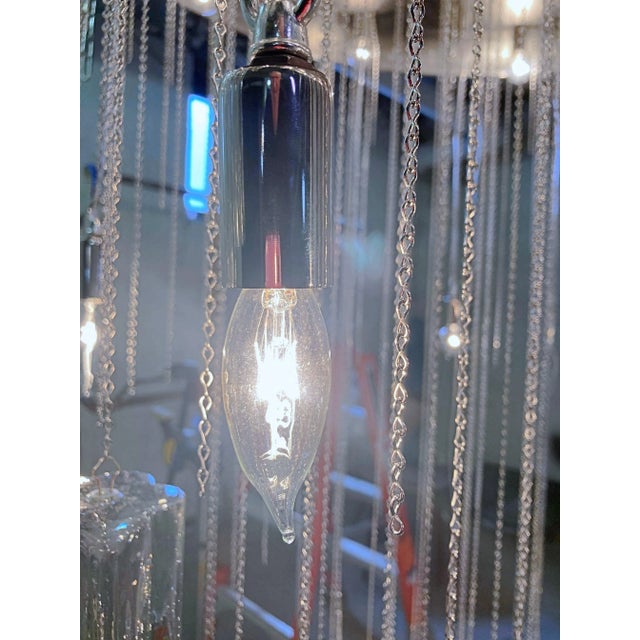 Chrome Large Nickel Polished Chandelier With Tronchi Glass by Lmd Custom Lighting For Sale - Image 8 of 13