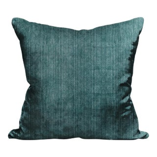 The House of Scalamandré Strie Velvet Pillow, Mineral For Sale