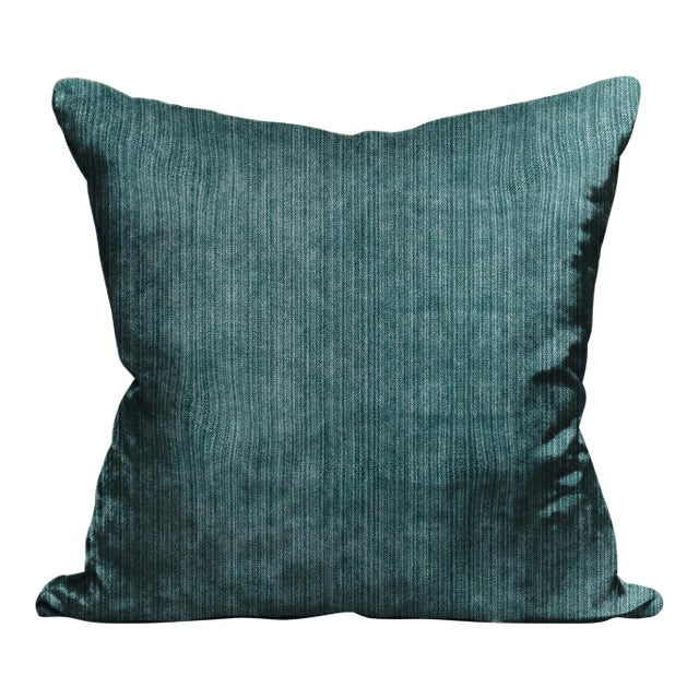 The House of Scalamandré Strie Velvet Pillow, Mineral For Sale