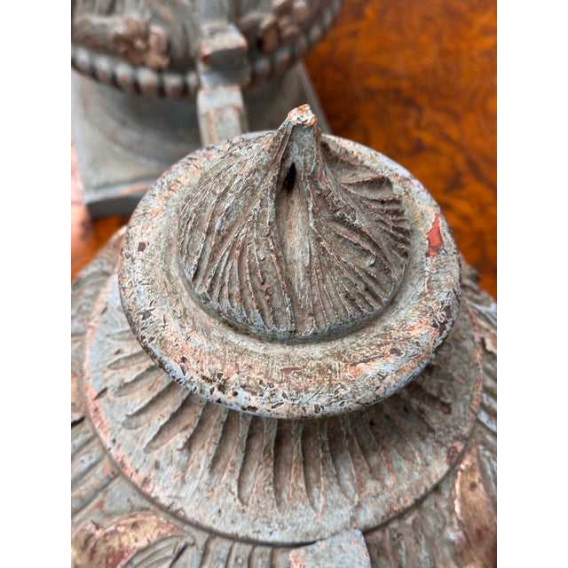Neoclassical Style Decorative Faux Urns, Pair For Sale - Image 12 of 12
