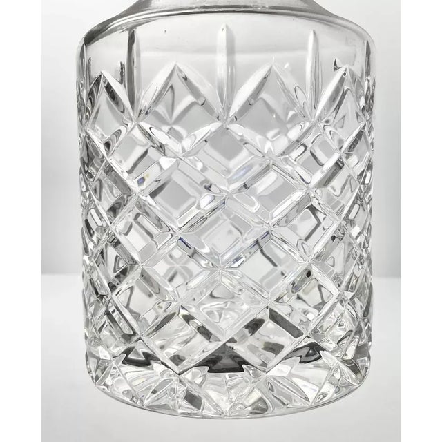 1980s Contemporary Crystal Wine & Spirit Decanter, Fan & X Cuts For Sale - Image 4 of 5