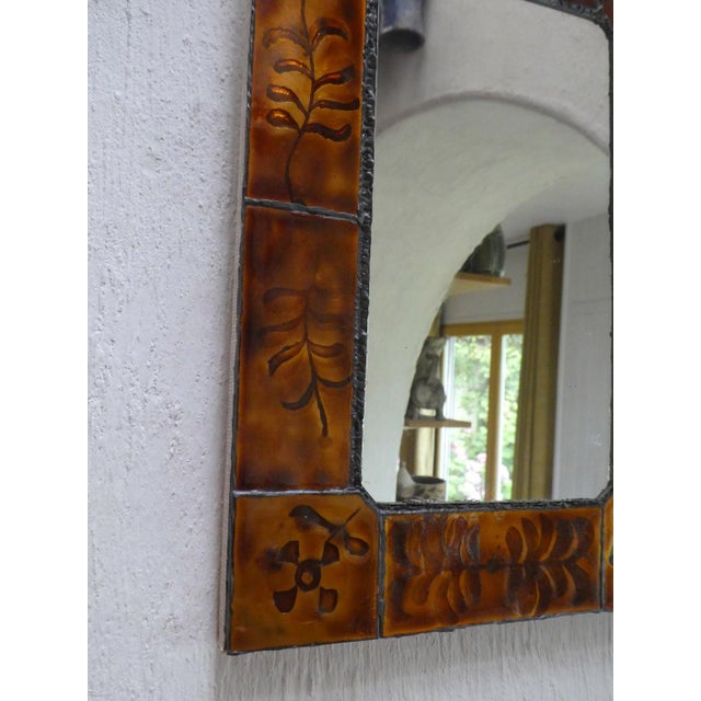 1970s Enamelled Copper Mirror, 1970 For Sale - Image 5 of 6