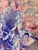 Abstract Blue Iris Framed Oil on Canvas by Shelly Gurton "Dreaming in Blue" For Sale - Image 3 of 9