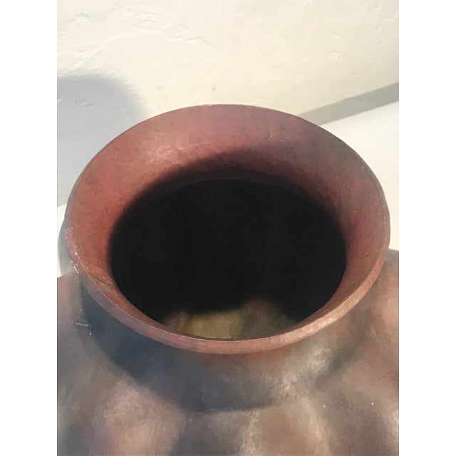 Wood Mid 20th Century Mexican Hammered Copper Gourd Vessel For Sale - Image 7 of 8