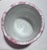 White Vintage Bybee Pottery Marbled Hand-Thrown Ceramic Cups / Tumblers - Pair (Pink & Sage Green) For Sale - Image 8 of 10