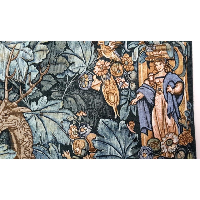 Feuilles De Choux Audenarde Style Tapestry With Deer For Sale - Image 4 of 9