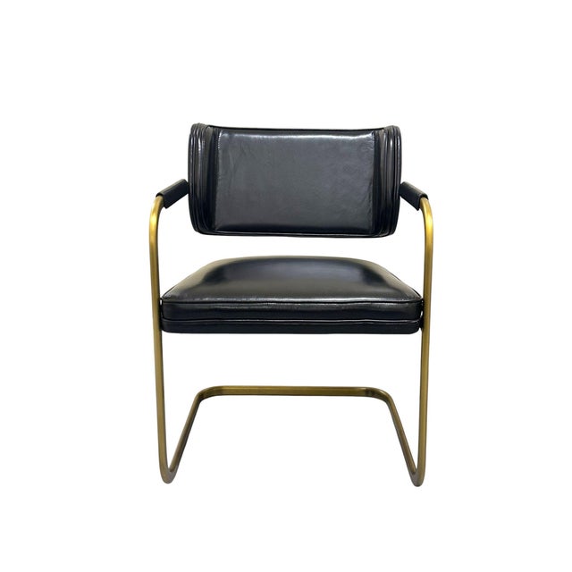 Mid-Century Modern Pair of Industry West Jimmy Cooper Buffalo Leather Armchairs For Sale - Image 3 of 16