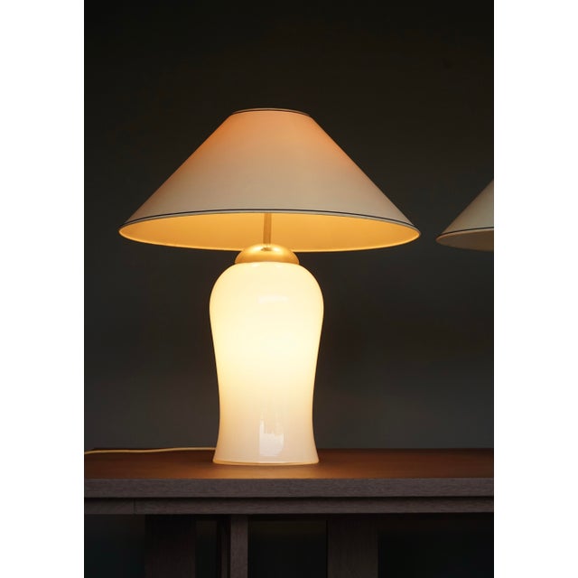 Mid-Century Modern Murano Glass Table Lamps Model Tschung by Ingo Maurer for M Design, 1970s, Set of 2 For Sale - Image 3 of 14