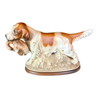 1950s M. Talia Hunting Dog Porcelain Figurine For Sale