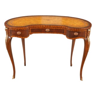 Vintage Maitland Smith Kidney Shaped Desk For Sale