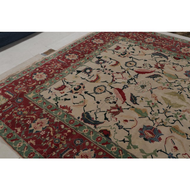 Traditional Rug & Kilim’s Traditional Agra Style Rug in Beige, Red and Teal Floral Pattern For Sale - Image 3 of 9
