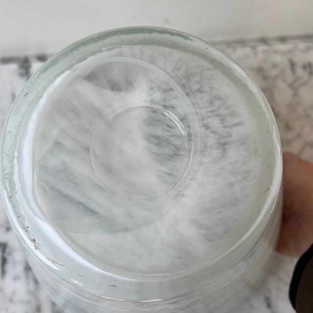 White Large Vintage Murano Glass Vase For Sale - Image 8 of 10