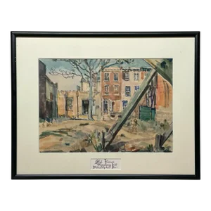 Original F Richardson Murray 'Old Homes Strawberry Hill Philadelphia' Painting
