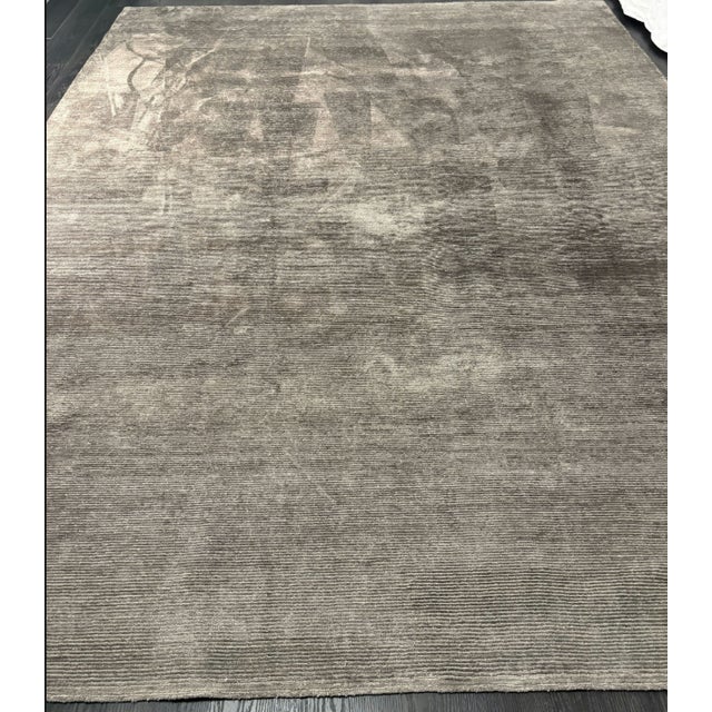 Gray Restoration Hardware Rowe Rug – 9’ X 12’ Graphite | Hand-Knotted Wool & Viscose For Sale - Image 8 of 18