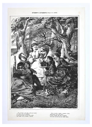 Guido Gonin, Gathering, Lithograph, 19th Century
