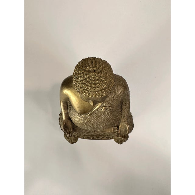 Metal Mid 20th Century Bronze Metal Buddha For Sale - Image 7 of 8