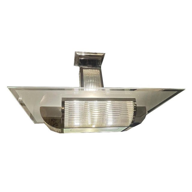 Metal Ceiling Lamp by René Pottier For Sale - Image 7 of 12