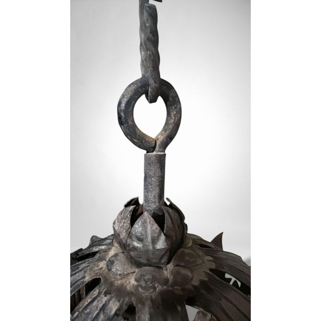 Florentine Renaissance Style Italian Wrought Iron Lantern For Sale - Image 12 of 18